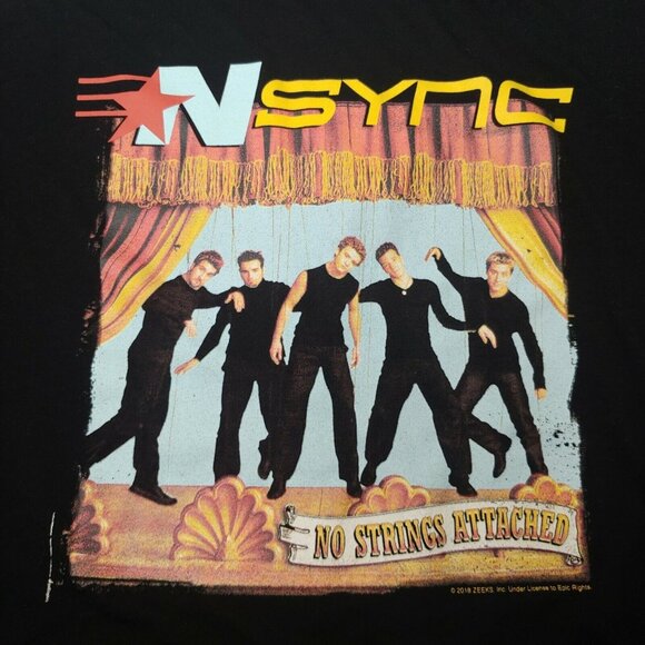 NSYNC No Strings Attached Womens Small Sleepshirt T Shirt Nightgown Black Short - Picture 5 of 5